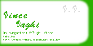 vince vaghi business card